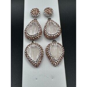 Turkish Signed 925 Sterling Silver Earrings – Ornate Teardrop Design